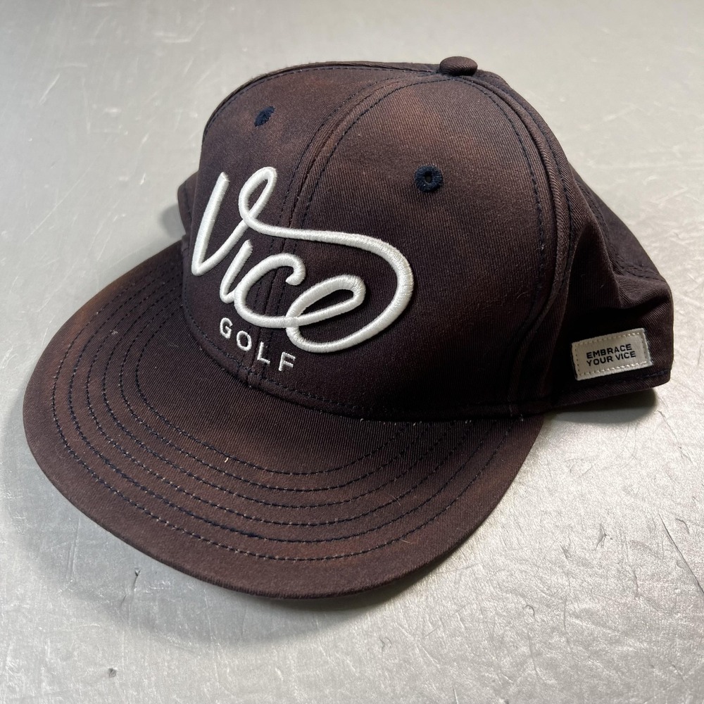 Vice Golf Hat Cap Snap Back Mens Black Logo Embroidered Embrace‎ Your Vice Golf